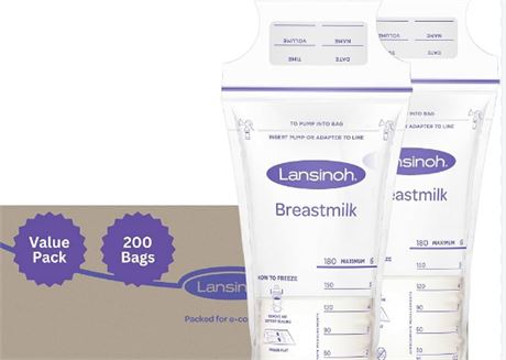 Lansinoh Milk Storage Bags, 200 Count Value Pack
