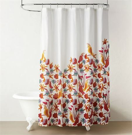 Natalia Bird Shower Curtain White - Opalhouse designed with Jungalow
