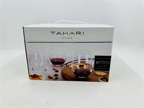 Tahari Home 4 Stemless Wine Glasses