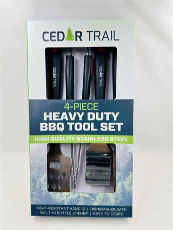 Cedar Trail 4-Piece Heavy Duty BBQ Tool Set