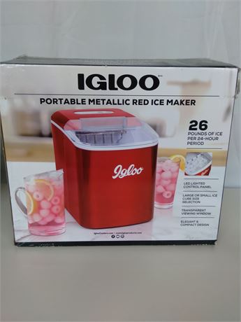 Igloo Portable Metallic Red Ice Maker