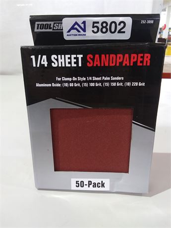 Tool Shop 1/4 Sheet Sandpaper- 50 Pack