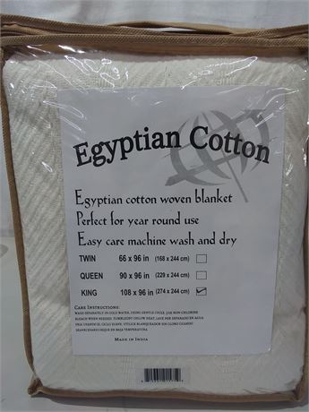 Egyptian Cotton King Woven Blanket