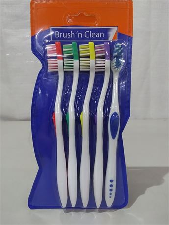 Brush N' Clean 5 Pack Toothbrushes