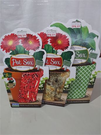 Misco Stretchable Pot Sox Fabric Covers-Set of 3