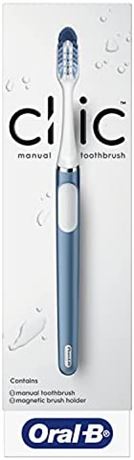 Oral-B Clic Manual Toothbrush, Alaska Blue, w/ Brush Head & Magnetic Toothbrush