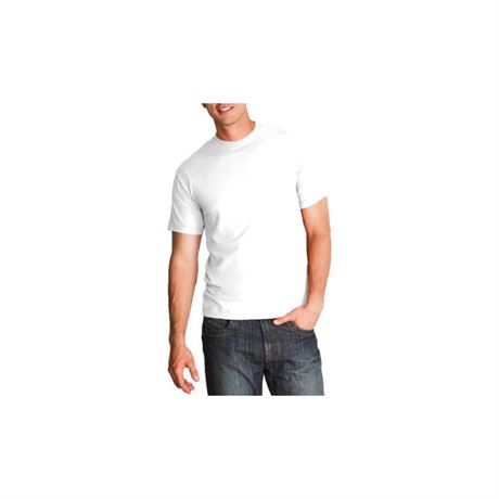 Gildan Adult Cotton Short Sleeve White Crew T-Shirt, Large - 10 Pack
