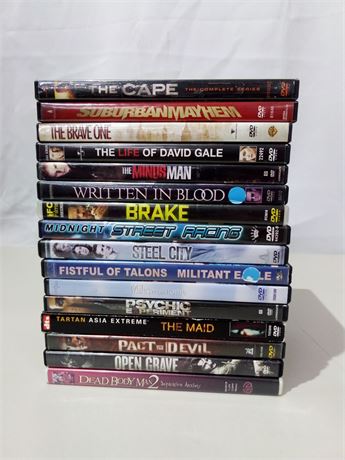 Variety of 16 Horror, Action, and Thriller DVDs