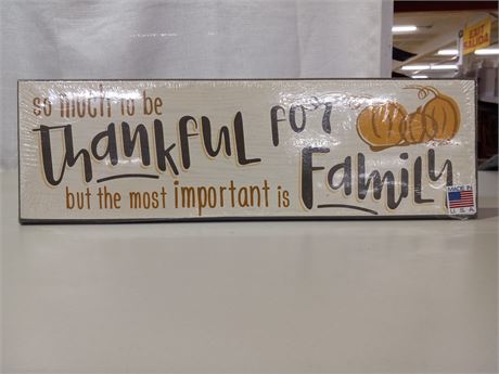 My Word! 5"×16" Thanksgiving Wood Plaque