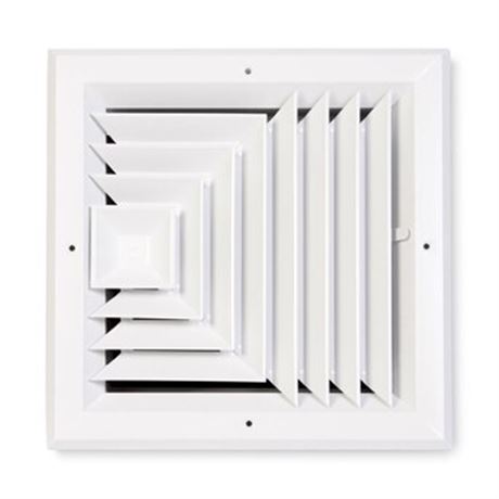 Accord Ventilation  14-in x 14-in 3-way Aluminum Ceiling Diffuser in White