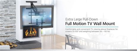 Monoprice Above Fireplace Mantel Pull-Down Full-Motion Articulating TV WallMount
