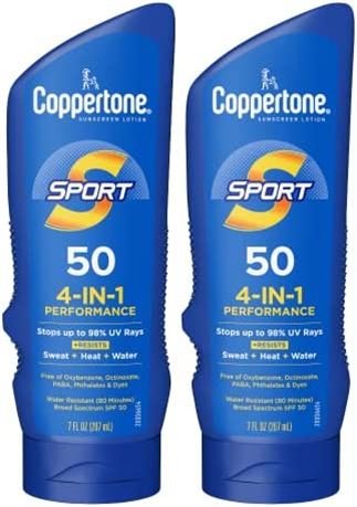 Coppertone SPORT Sunscreen SPF 50 Lotion, 2 pack