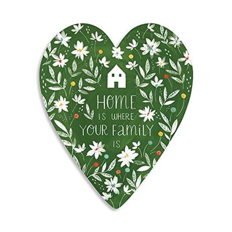 Home Is Where Your Family Is Green Heart 10.5 X 8.5 Paperboard Puzzle 100 Piece