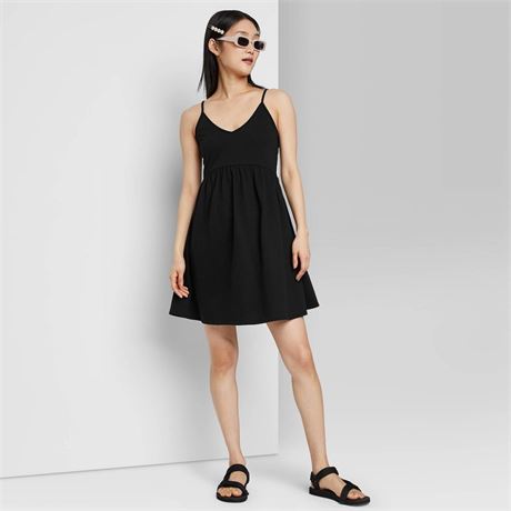 Case of 6 - Women's Sleeveless Terry Leisure Dress, Black, Large - Wild Fable