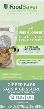 FoodSaver 1-Gallon Vacuum Zipper Bags 12 Count