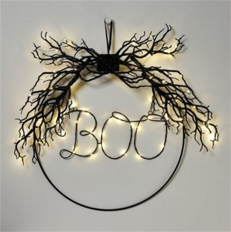 Light Up Boo Halloween Hoop Wreath - Hyde & EEK! Boutique