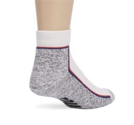 Set of 2 - One Tough Sock Extended Cushion Ankle Sock in White - Medium/Large