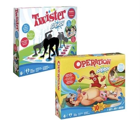 Hasbro ✨Twister Splash & Operation Splash Games Family Bundle