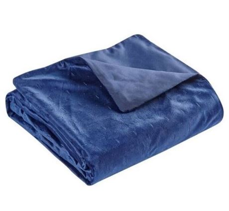 Set of 2 - Tranquility Antimicrobial Washable Cover For Weighted Blankets, Navy