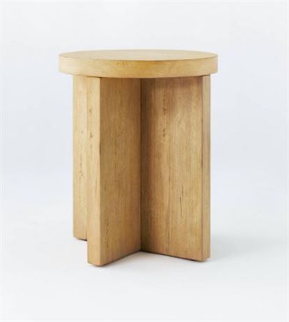 Bluff Park Round Wood Accent Table Natural - Threshold™ designed with Studio McG