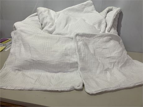 Plush White Comforter with two pillow shams