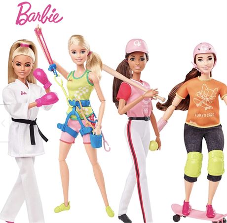 Barbie Doll Tokyo 2020 Olympics: Karate, Sport Climbing, Softball, Skateboarding