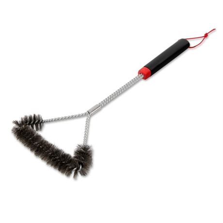 Weber 18 in. Stainless Steel Bristles 3-Sided Grill Cleaning Brush