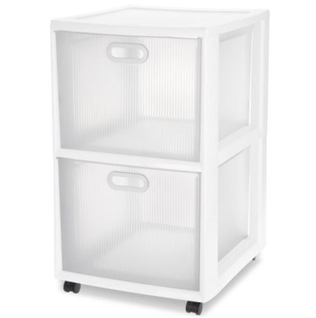 Sterilite Ultra 2-Drawer Storage Cart White