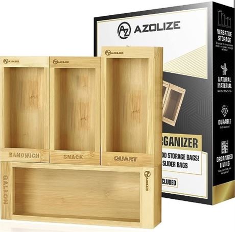 Azolize Ziplock Bag Organizer for Drawer, Wall, & Countertop Kitchen Drawer