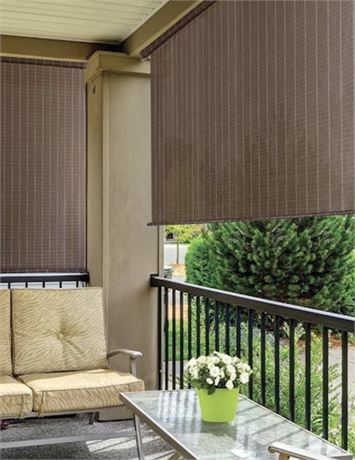 Coolaroo 48-in x 72-in Brown Light Filtering Cordless Indoor or Outdoor ☀️