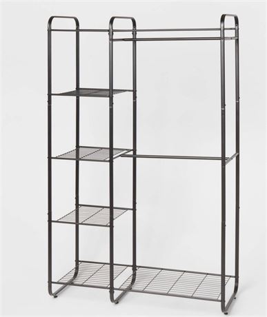 Black Clothing Rack with Shelves