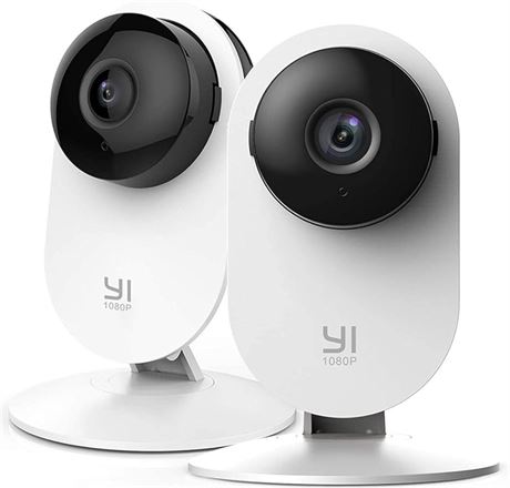 YI 2pc📸Security Home Camera, 1080p 2.4G WiFi Smart Indoor IP Cam with Night