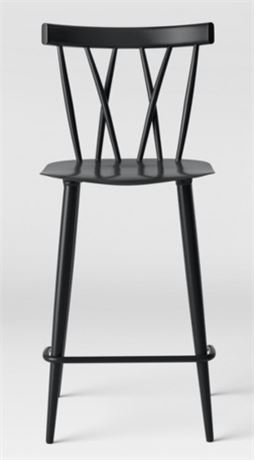 Becket Metal X Back Counter Height Barstool Black