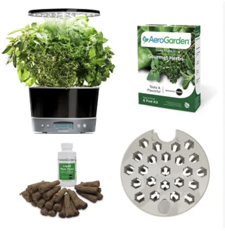 AeroGarden Harvest Elite 360 with Seed Starting System & Gourmet Herbs Seed Pod