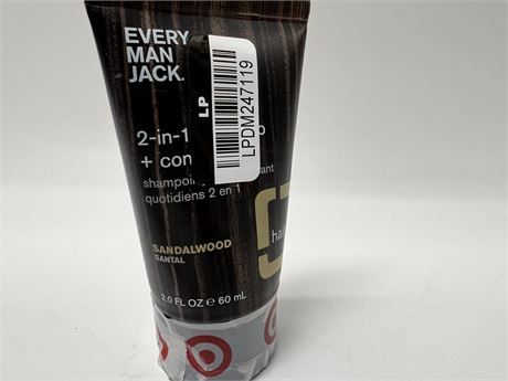 Every Man Jack 2 in 1 Shampoo & Conditioner Travel Size
