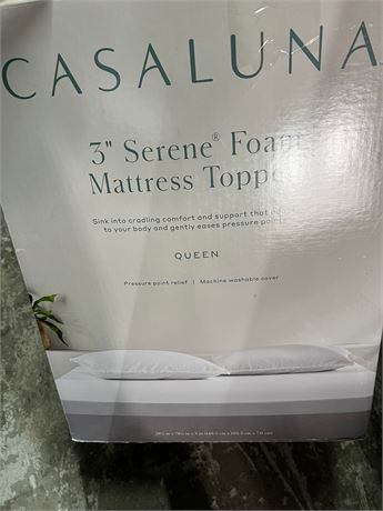 Queen Sized Casaluna 3" Serene Foam Mattress Topper