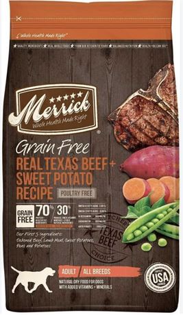 Merrick Grain Free Real Texas Beef Sweet Potato Recipe Adult