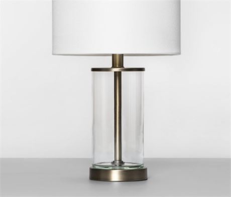 Fillable Accent with USB Table Lamp Base Brass - Threshold
