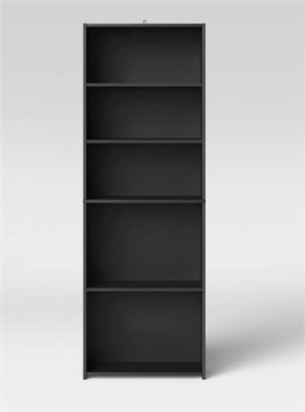 5-Shelf Bookcase Black Finish