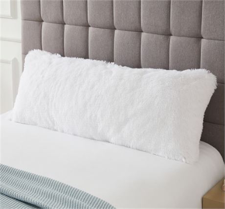 White Fuzzy Body Pillow